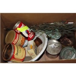 ANTIQUE TIN CANS - TOBACCO ETC.
