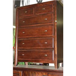 WOOD 6 DRAWER CHEST OF DRAWERS