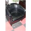 Image 1 : SHOWHOME BLACK LEATHERETTE TUB CHAIR