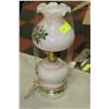Image 1 : VINTAGE HANDPAINTED, MILK GLASS LAMP