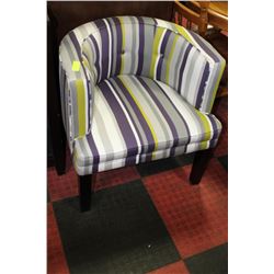 SHOWHOME STRIPED FABRIC TUB CHAIR
