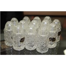 13 GLASS ESTATE SALT AND PEPPER SHAKERS