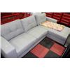 Image 1 : LIGHT BLUE FABRIC APARTMENT SIZE SECTIONAL