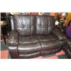 Image 2 : NEW BROWN LEATHERETTE RECLINING SOFA AND LOVE SEAT