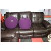 Image 3 : NEW BROWN LEATHERETTE RECLINING SOFA AND LOVE SEAT