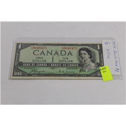 1954 DEVILS FACE IN HAIR ONE DOLLAR BANKNOTE