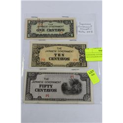 JAPANESE GOVERNMENT OCCUPATION NOTES X 3