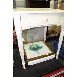SHOWHOME WHITE END TABLE WITH DRAWER