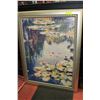 Image 1 : LARGE LILY PAD & POND FRAMED PICTURE SIGNED
