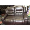 Image 4 : CHOCOLATE BROWN LEATHER RECLINING SECTIONAL