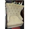 Image 1 : SHOWHOME BEIGE FABRIC NAILHEAD PARLOUR CHAIR