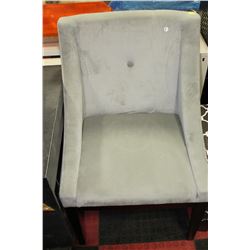 SHOWHOME PAIR OF LIGHT GREY MICROFIBRE CHAIRS