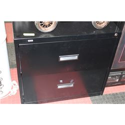 BLACK 2 DRAWER FILING CABINET
