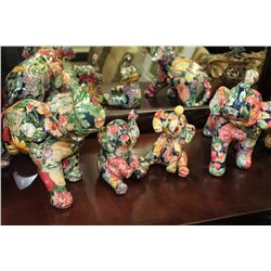 SET OF 4 CERAMIC COLOURFUL ELEPHANTS