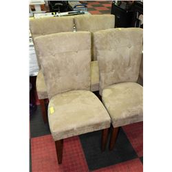 SET OF 4 BROWN MICROFIBRE SIDECHAIRS