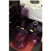 Image 1 : SHOWHOME SET OF 3 LARGE PURPLE GLASS VASES
