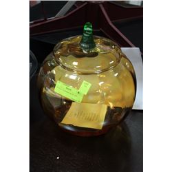 CRYSTAL PUMPKIN JAR CANDY DISH NO LID