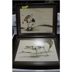 SET OF 2 WOOD FRAMED GARY PATTERSON PRINTS: