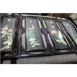 4 ORIENTAL FOUR SEASONS SCULPTED PICTURES