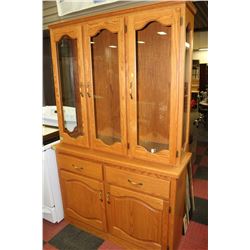 OAK BUFFET AND HUTCH