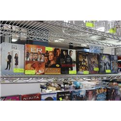 TOP SHELF SECTION OF 8 DVD BOX SETS