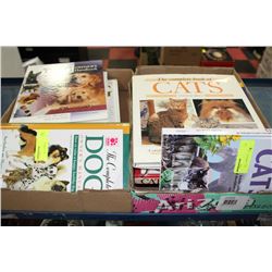 2 BOXES WITH CAT AND DOG BOOKS