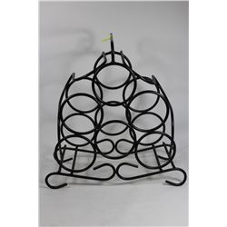 BLACK METAL WINE RACK HOLDS 6 BOTTLES