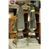 Image 1 : POAIR OF SHOWHOME MIRRORED CANDLE HOLDERS
