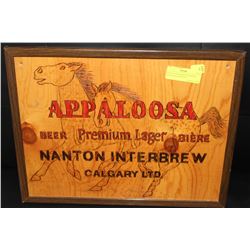 VINTAGE HANDCRAFTED WOOD APPALOOSA BEER SIGN