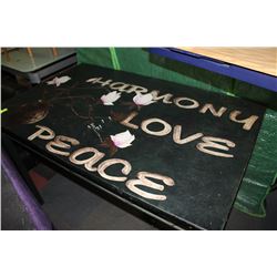 HAND PAINTED METAL LEGGED TABLE