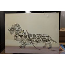 SHOWHOME WEINER DOG CANVAS PICTURE