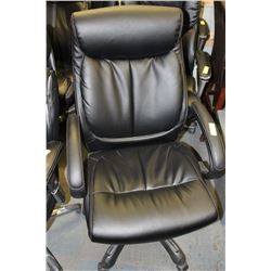 BLACK PERFORATED LEATHER HYDRAULIC OFFICE CHAIR