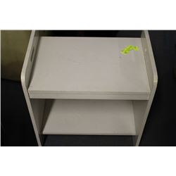 WHITE WOODEN BENCH WITH SHELF