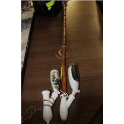 ANTIQUE GERMAN PORCELAIN PIPE WITH IMAGE OF