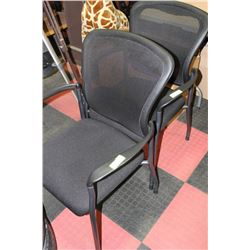 PAIR OF FABRIC AND MESHBACK CLIENT CHAIRS