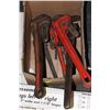 Image 1 : BOX OF PIPE WRENCHES INCLUDES CRAFTSMAN & RIDGID