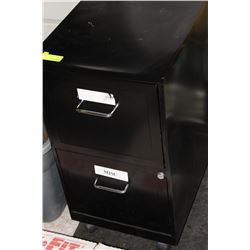 BLACK 2 DRAWER FILING CABINET
