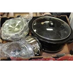 3 NEW POTS & SLOW COOKER