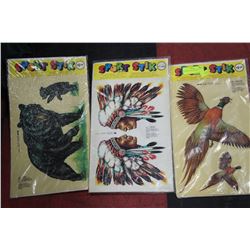 3 VINTAGE SPORTS DECALS