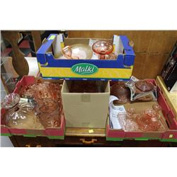 LARGE COLLECTION OF PINK DEPRESSION GLASS