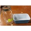 Image 1 : OLD MASON JAR & PYREX DISH SOLD WITH EDMONTON