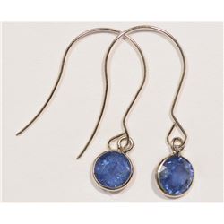 14KT WHITE GOLD SAPPHIRE (1.10CT) EARRINGS