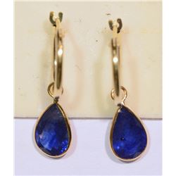 14KT GOLD SAPPHIRE (3.50CT) EARRINGS