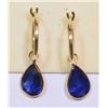 Image 1 : 14KT GOLD SAPPHIRE (3.50CT) EARRINGS