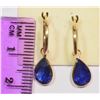 Image 2 : 14KT GOLD SAPPHIRE (3.50CT) EARRINGS