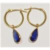 Image 3 : 14KT GOLD SAPPHIRE (3.50CT) EARRINGS