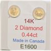 Image 3 : 14KT GOLD DIAMOND (0.44CT) EARRINGS