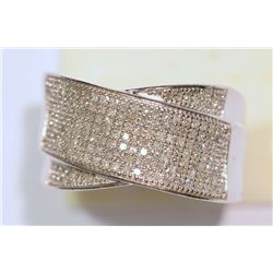 STERLING SILVER DIAMOND (0.65CT) MEN'S RING