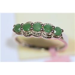 STERLING SILVER EMERALD (0.50CT) RING