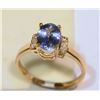 Image 1 : 14KT GOLD TANZANITE & DIAMOND RING
